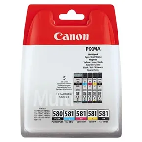 Canon Original Ink PGI-580PGBK/CLI-581CMYBK Multi pack, CMYK+PGBK, 1*11.2 + 4*5.6ml, 2078C005, Canon 5-pack PIXMA TR7550, TR8550,
